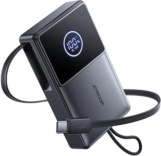 Joyroom JR-PR1 10000mAh 22.5W Powerbank with Built-in Retractable USB-C Cable - Black