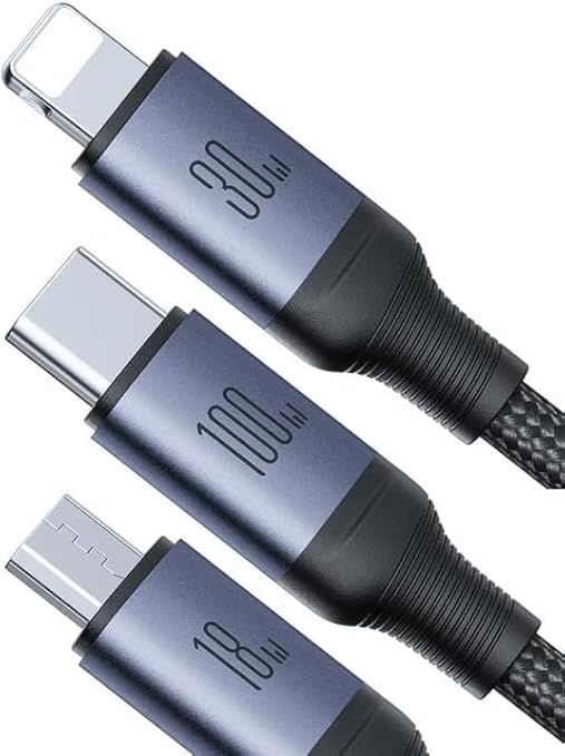 Joyroom S-A21 Speedy Series 100W 6-In-1 Fast Charging Cable (Usb-A+Type-C To L+C+M) 1.5M-Black