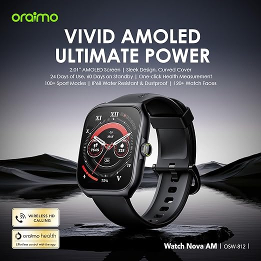 Oraimo Nova AM Smart Watch OSW-812 - Black