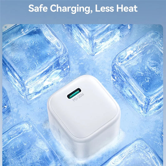 JOYROOM JR-TCG08 PD 20W Fast Charging GaN Charger Mini Power Adapter - White