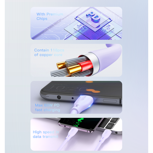 Yesido Data Cable 60W PD USB-C TO USB-C CA152