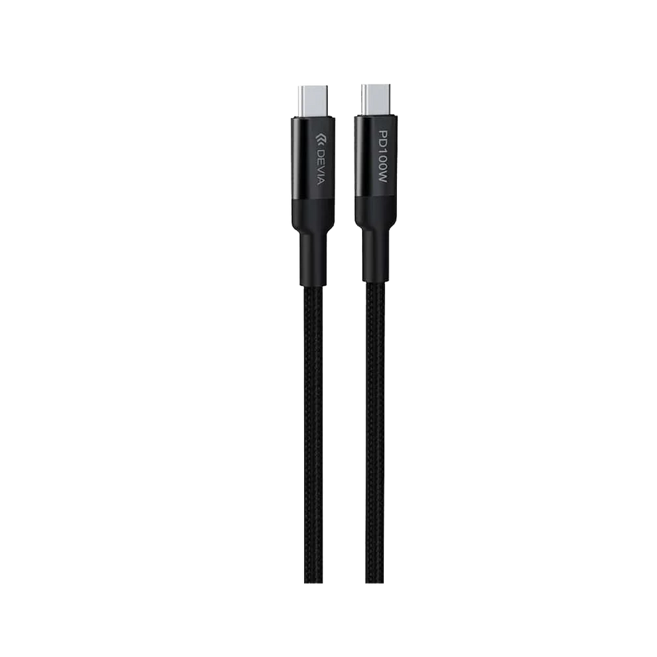 Devia MP710 Type-C Cable Extreme Speed 100W PD Support Fast Charging for All Laptops & Phones 1.5M - Black