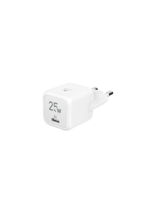 LAVVENTO (MP535) Mini GaN 25W Power Adapter with USB-C Cable 1M - White