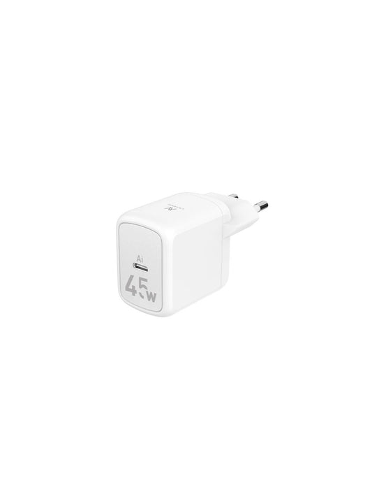 LAVVENTO (MP545) Mini GaN 45W Power Adapter with USB-C Cable 1M - White
