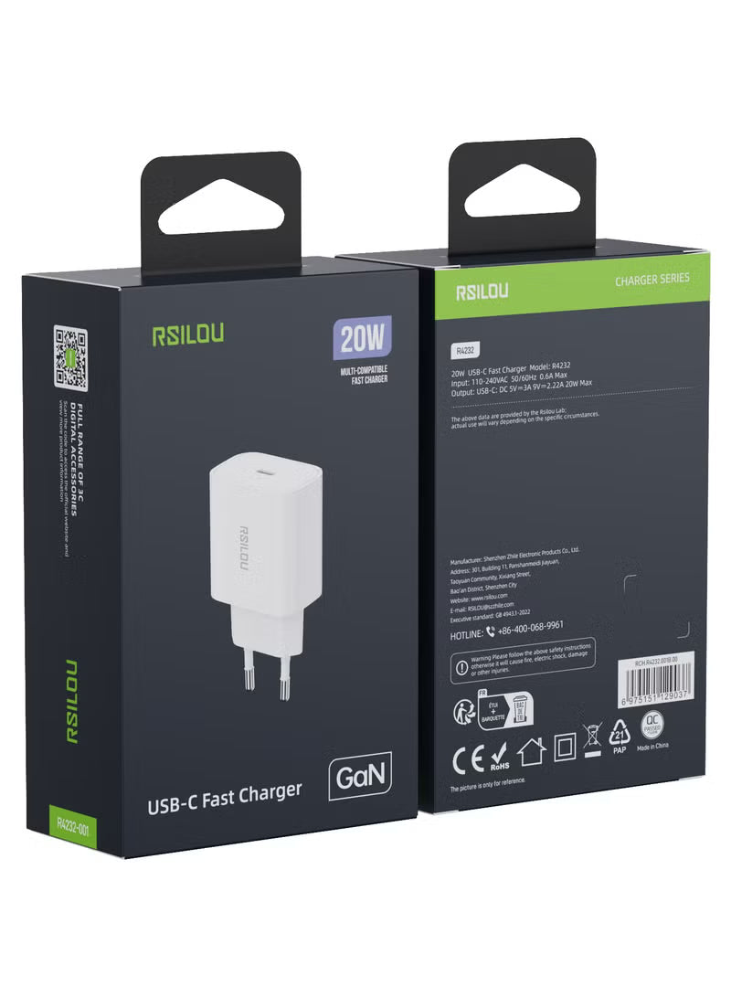 RSILOU USB-C Fast Charger Gan 20W R4232