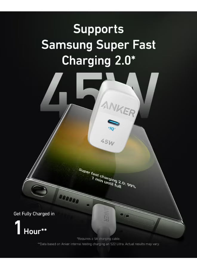 Anker Home Adapetr 313 Fast Charger 45W A2643G21 - White