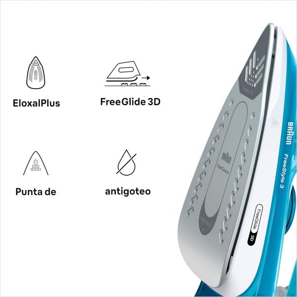 Braun Texstyle 3 Iron  2400 Watt  White/Blue- FI3144BL