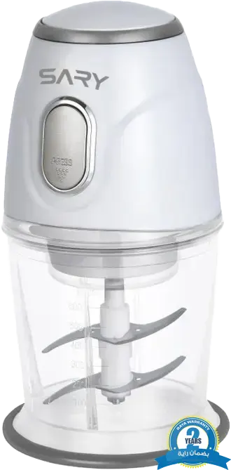 SARY Electric Chopper 750ml 300W 4 Blades SR-CH210036-EG - White Clear