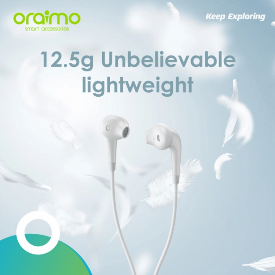 Oraimo Earphone Wired - White - OEP-E21P