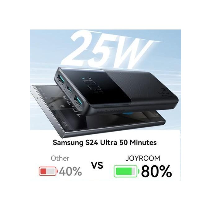 JOYROOM JR-PBF20 10000mAh 25W Fast Charge Power Bank Digital External Battery - Black