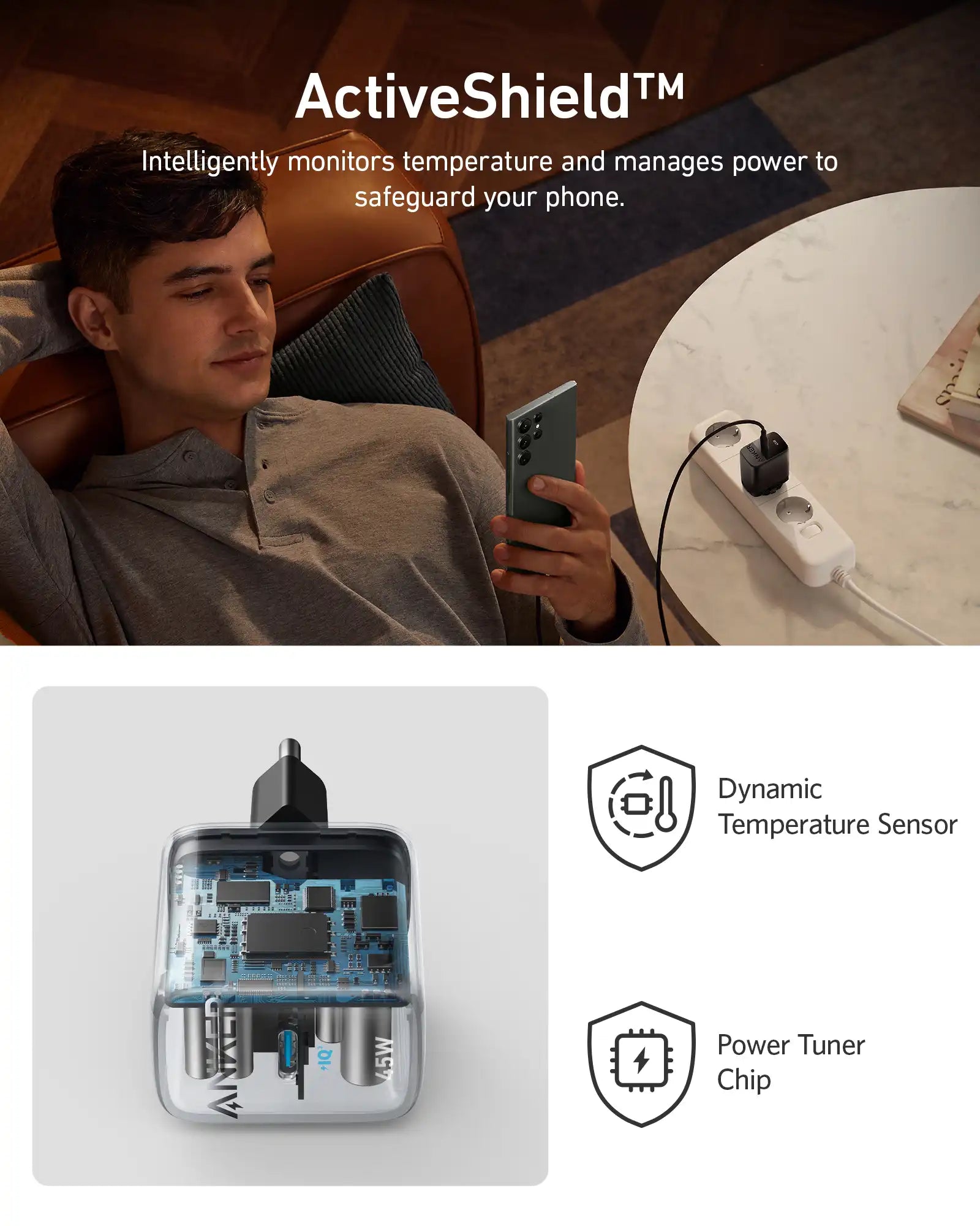 Anker Home Adapetr 313 Fast Charger 45W A2643G11 - Black