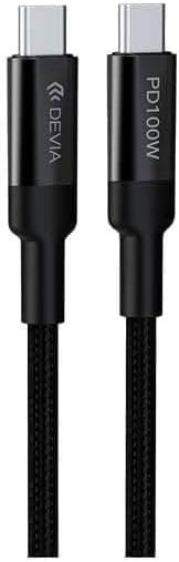 Devia MP710 Type-C Cable Extreme Speed 100W PD Support Fast Charging for All Laptops & Phones 1.5M - Black