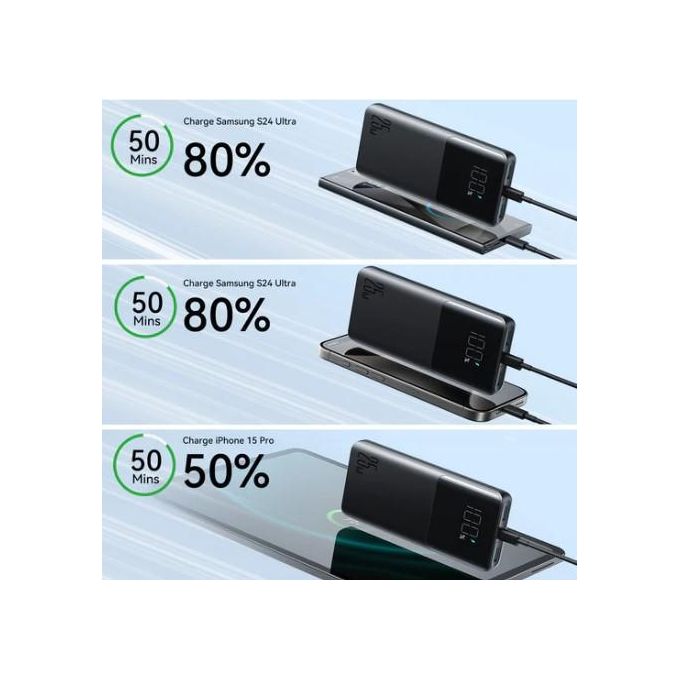 JOYROOM JR-PBF20 10000mAh 25W Fast Charge Power Bank Digital External Battery - Black