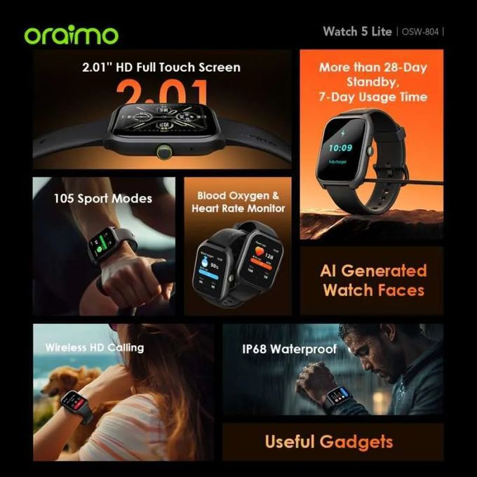 Oraimo Watch 5 Lite OSW-804 - Black