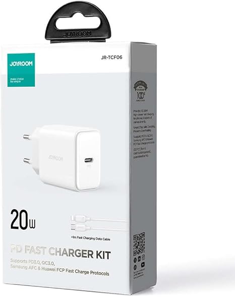 Joyroom JR-TCF06 Fast charger with USB-C 20W PD - White