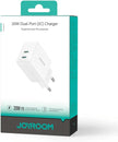JOYROOM JR-TCF12 20W Fast Charger Dual Type-C Wall Charger Adapter - White