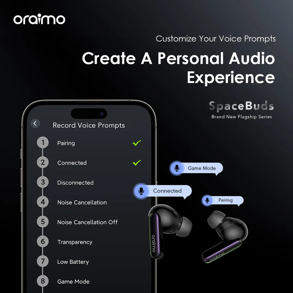 Oraimo SpaceBuds Hybrid ANC Wireless Earbuds OTW-630 - Space Grey