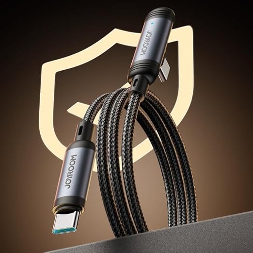 JOYROOM S-A56 EnjoyX Series 90° Fast Charging Data Cable Type-C to Type-C - 60W - 1.2m - Black