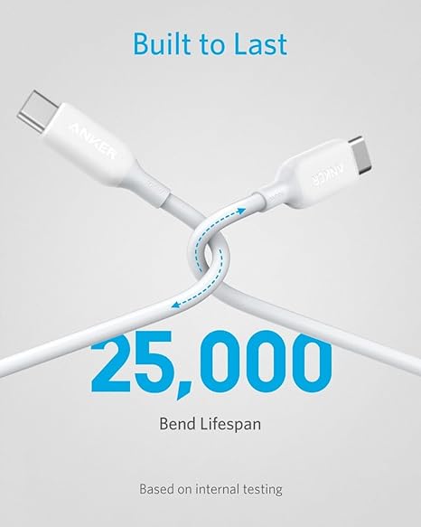 anker powerline III usb-c to usb-c cable White