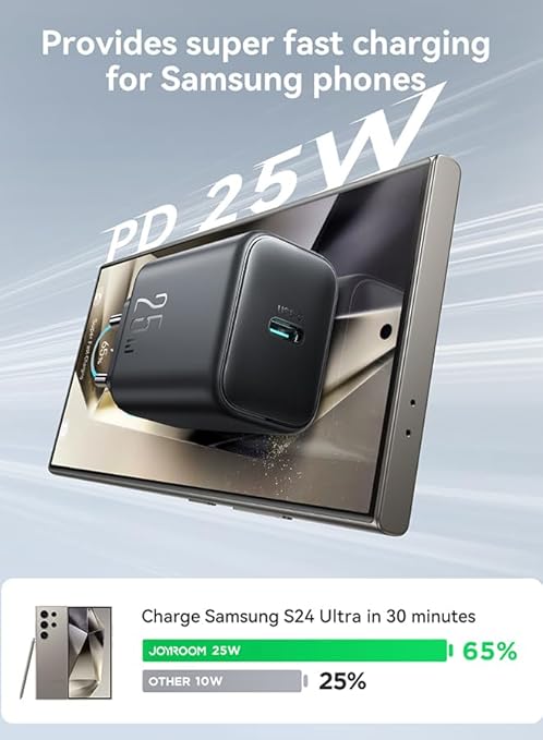 Charger Joyroom JR-TCF23EU USB-C USB-C 25W - Black
