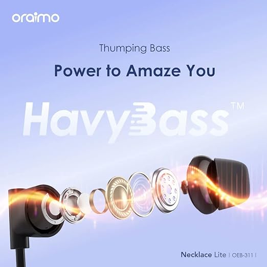 Oraimo Necklace Lite OEB-311 Bluetooth Neckband Wireless in Ear Earphones - Blue