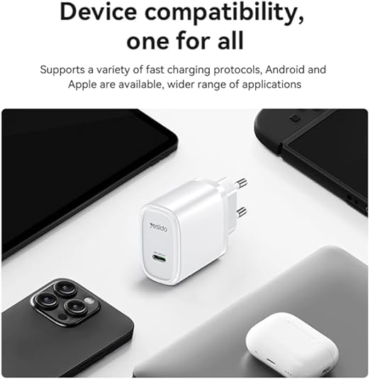 Yesido YC57 USB-C 20W  Fast Wall Charger - White