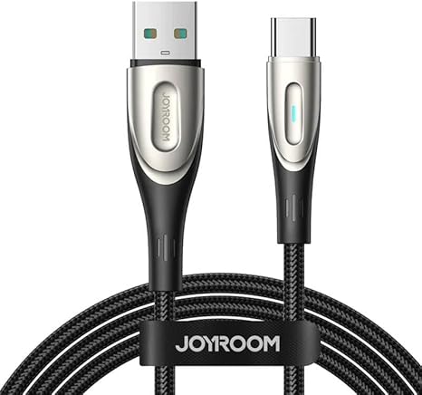 Joyroom SA27- Star-Light Series 3A USB-A to Type-C Fast Data Cable 1.2 Meter Length - Black