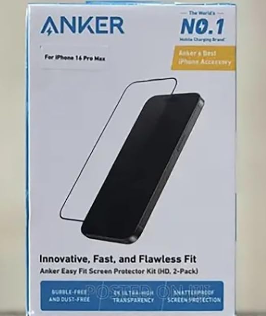 Anker A720LP2C Screen Protector for iPhone 16 pro max
