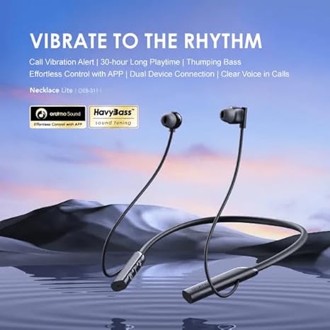 Oraimo Necklace Lite OEB-311 Bluetooth Neckband Wireless in Ear Earphones - Black
