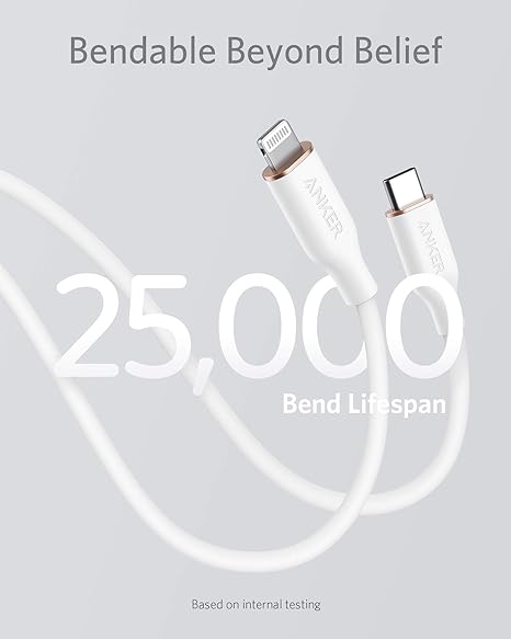 anker powerline III usb-c cable whit lightning connector white