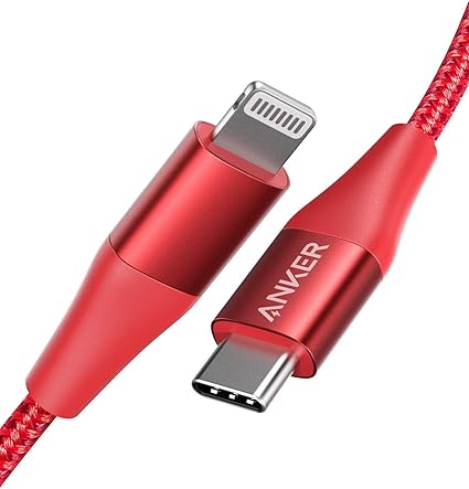 anker power line + II usb-c cable with lightning connector RED