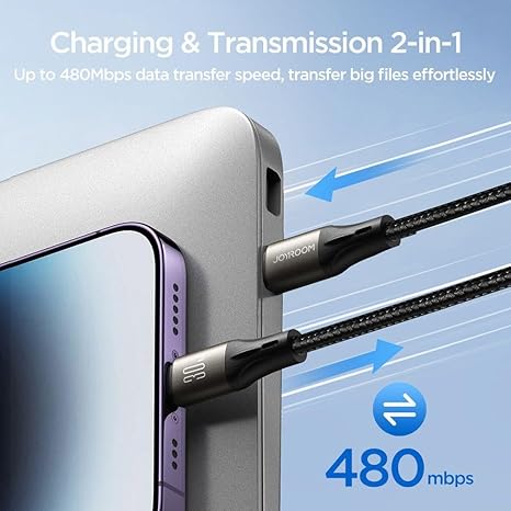 JOYROOM Data Cable Type-C To Type-C S-A25-CC5 100W (1.2m) Black