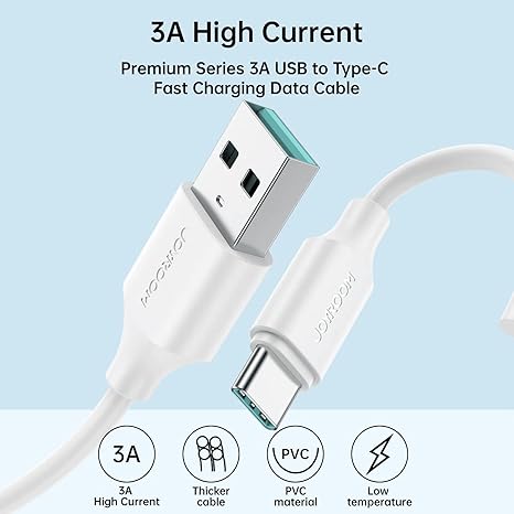 Joyroom Usb-A to USB-C 3A Super Fast Charger Cable 1m White