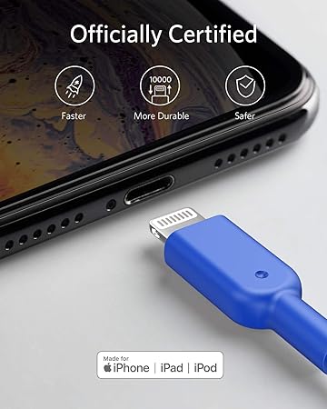 anker powerline II with lightning 3ft NEW - Blue