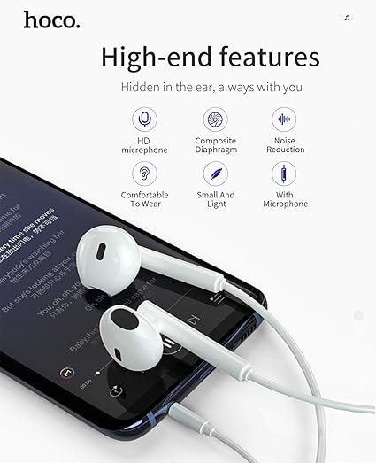 Hoco Wired Earphones M64 - White