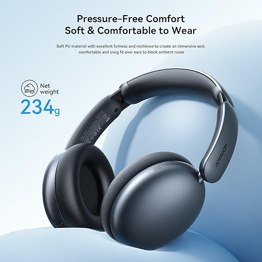 Joyroom JR-JH1 Bluetooth Headphones - Over-Ear ANC Noise-Canceling Wireless Headset - Black