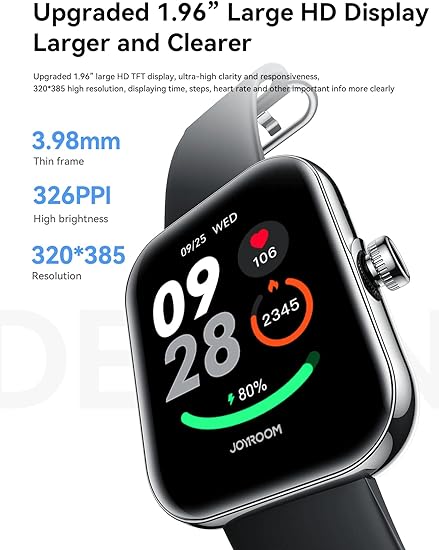 Joyroom JR-FT5 Plus Smartwatch - 1.96  Screen  Sports Watch with Call Answering - Rose Gold