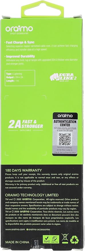 Oraimo Cable Lighning OCD-L53 - White
