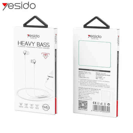 Yesido 3.5mm Jack Wired Earphones YH53 White
