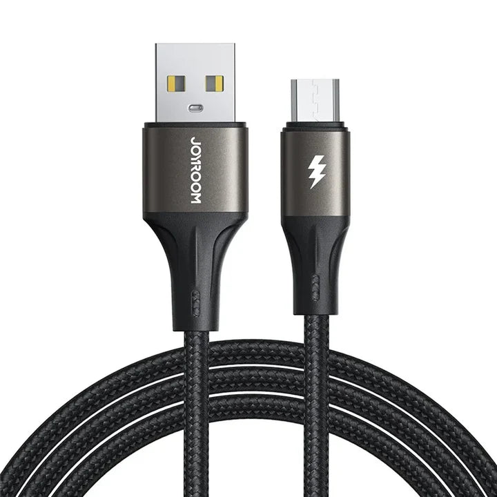 JOYROOM SA25 1.2m 3A USB-A to Micro Fast Charging Data Cable - Black