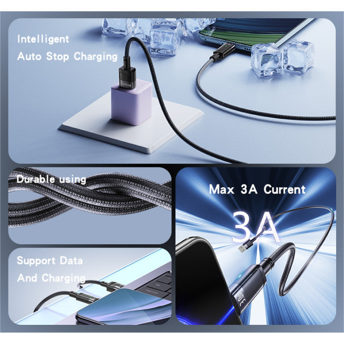 Yesido Data Cable 3A USB-A TO USB-C AUTO POWER OFF CA123C