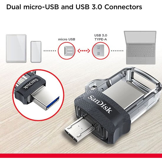 فلاشة SANDISK Dual Drive m3.0 type-A 64G