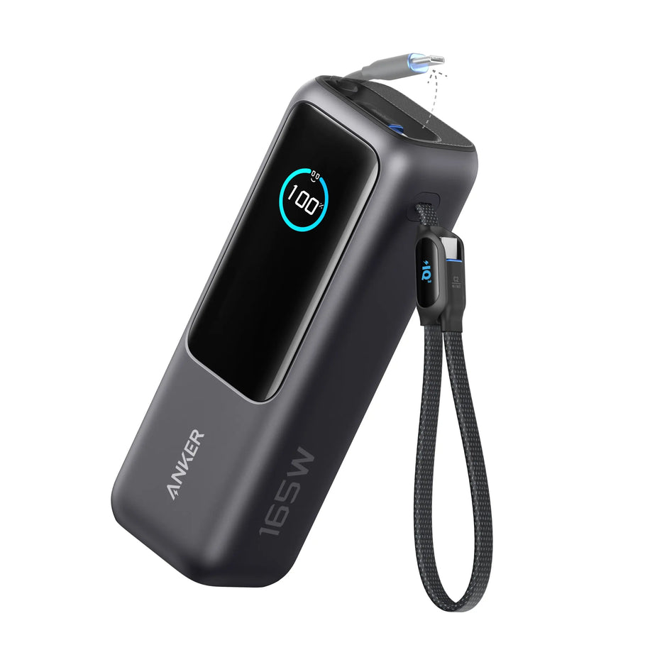 Anker Power Bank 25000mAh 165W Built-in USB-C Cables A1695H11 - Black