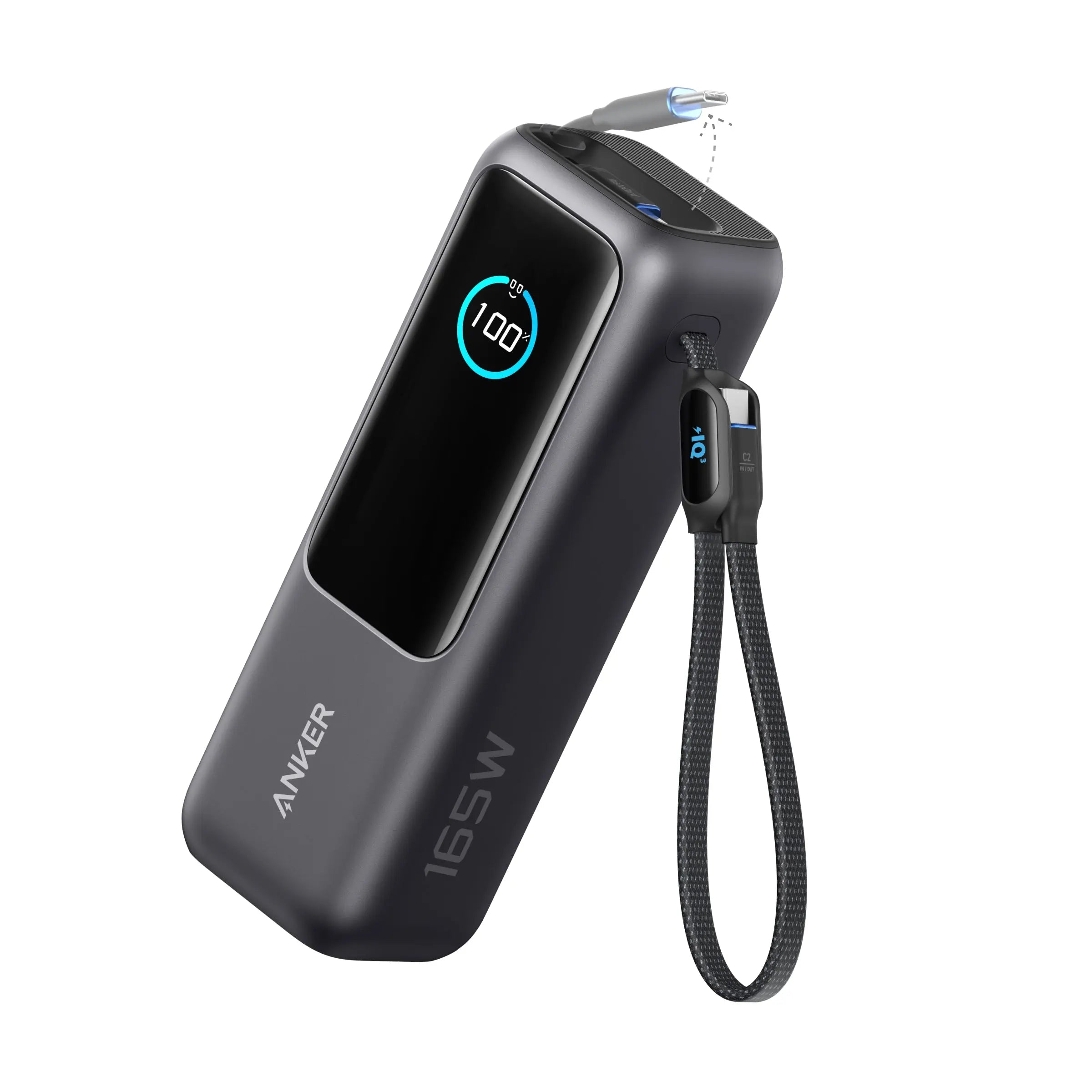 Anker Power Bank 25000mAh 165W Built-in USB-C Cables A1695H11 - Black