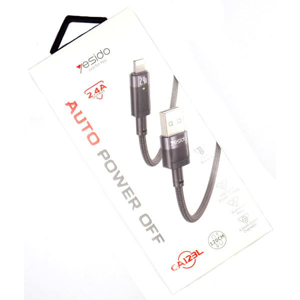 Yesido Data Cable 2.4A USB-A TO USB-L AUTO POWER OFF CA123L