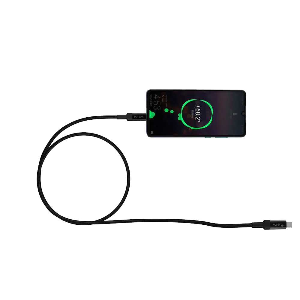 Devia MP710 Type-C Cable Extreme Speed 100W PD Support Fast Charging for All Laptops & Phones 1.5M - Black