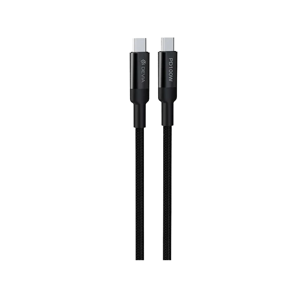 Devia MP710 Type-C Cable Extreme Speed 100W PD Support Fast Charging for All Laptops & Phones 1.5M - Black