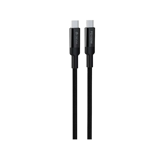Devia MP710 Type-C Cable Extreme Speed 100W PD Support Fast Charging for All Laptops & Phones 1.5M - Black