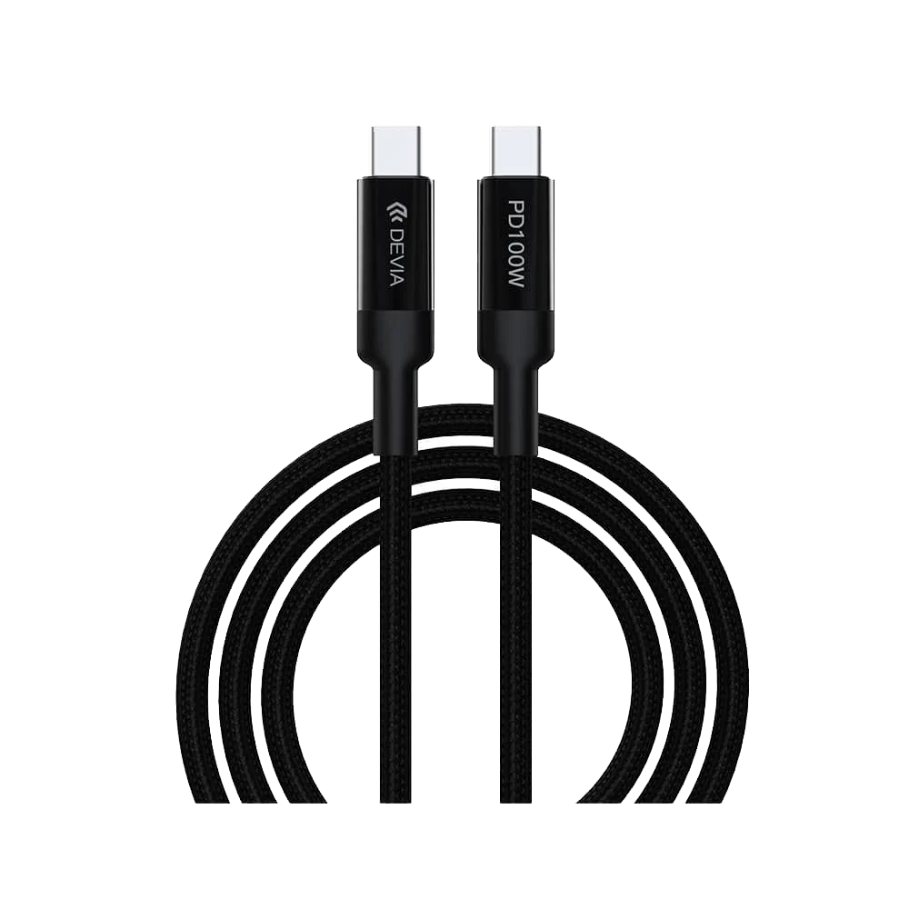 Devia MP710 Type-C Cable Extreme Speed 100W PD Support Fast Charging for All Laptops & Phones 1.5M - Black