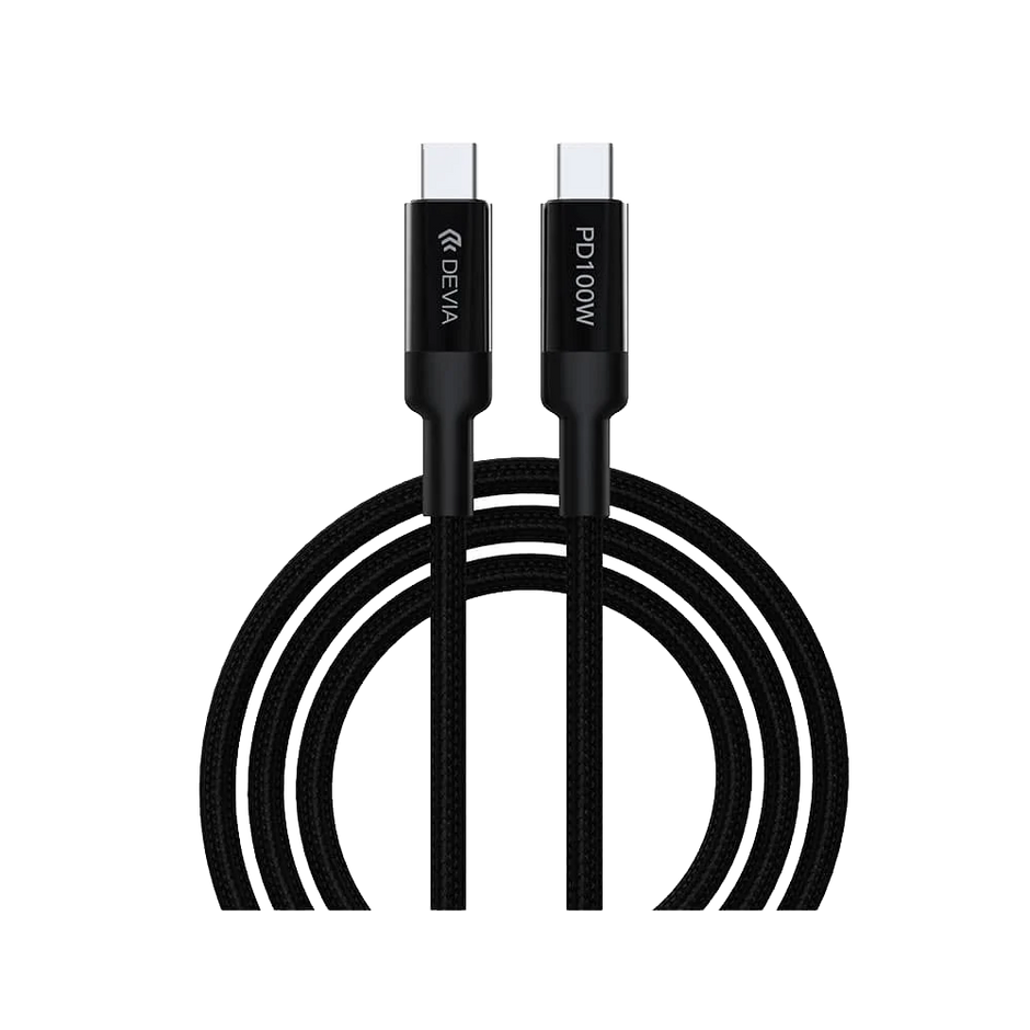 Devia MP710 Type-C Cable Extreme Speed 100W PD Support Fast Charging for All Laptops & Phones 1.5M - Black
